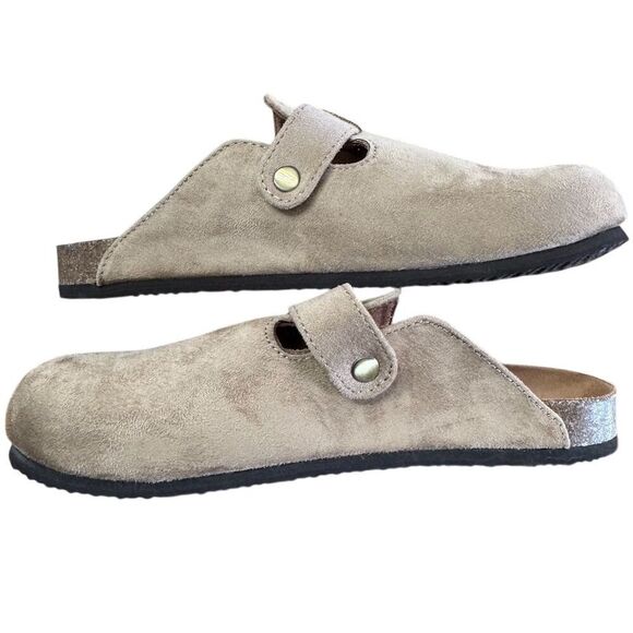 White Mountain Kids Suede Clogs Tan with Adjustable Buckle Size 3 - Picture 6 of 11